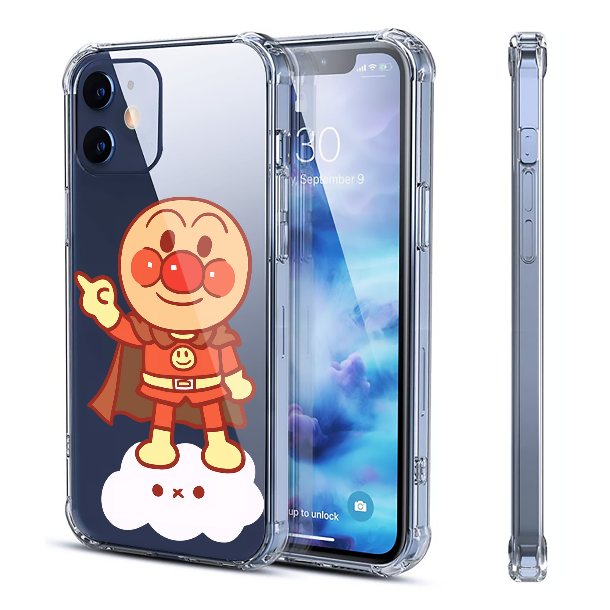 （画像用） アンパンマン Anpanman 【iPhone 12シリーズ対応】透明スマホケース（クリアソフトケース）